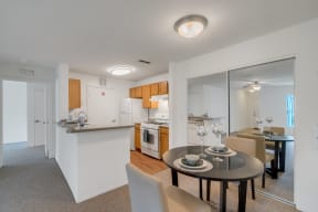 kitchen and dining area