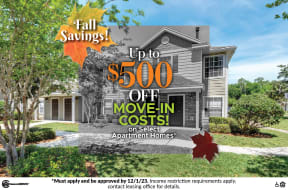 up to 500 off move in cost on select apartments