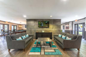 clubhouse area with couches and tv