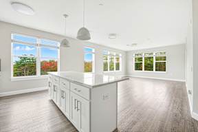 Kitchen with counter at Viva Lakeshore, Bridgewater, Massachusetts