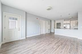 Kitchen with cabinets at Four Winds Apartments, Fall River