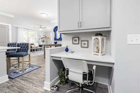 White Desk with Chair at Park Circle Village Apartments, South Carolina