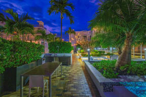 Courtyard View In Twilight at South of Atlantic Luxury Apartments, Delray Beach, 33483