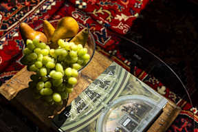 a bunch of grapes sitting on a table