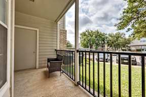 the preserve at ballantyne commons spacious balcony with seating and a view of the