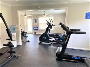 Gym with cardio equipment and a large window at Baker Station, Antioch, TN