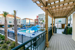 a view of a pool at the enclave at city center apartments