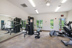Fitness Center with cardio equipment and weight machines at Duneland Village apartments and Townhomes in Gary, IN