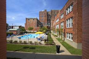 Swimming pool area, The Brewery Apartments