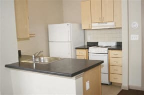 Apartment kitchen-Senior Living at Renaissance Place at Grand Apartments, St. Louis, MO