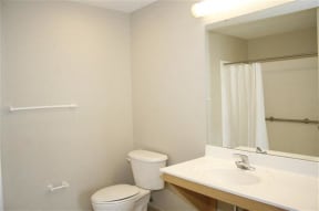 Apartment bathroom-Senior Living at Renaissance Place at Grand Apartments, St. Louis, MO