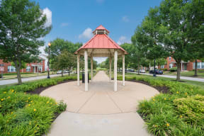 a gazebo in the middle of a park
