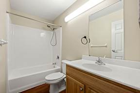 a bathroom with a sink toilet and a shower