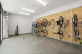 the collection 527 office space with bikes on the wall