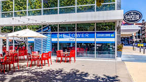 Exterior Image of courtyard outside of Tower at OPOP