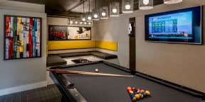 Pool table and TV