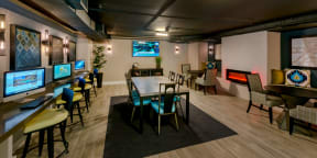 Work Lounge with Meeting Tables and Computers