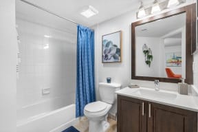 a bathroom with a shower toilet and sink