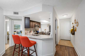 our apartments at the heights offer a kitchen and living room
