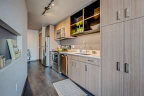 Gally kitchen with storage
