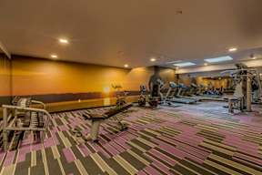 Fitness center with gym equipment