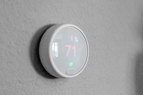 A thermostat shows the temperature as 71 degrees.