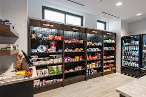 A store with a variety of snacks and drinks on display.
