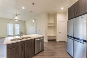 Kitchen With Inbuilt Wash Basin at Residences at 3000 Bardin Road, Grand Prairie, TX