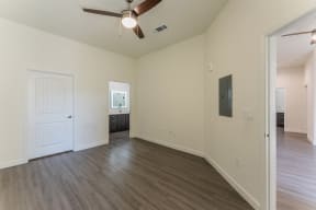 Large Comfortable Bedrooms With Closet and hardwood floors at Residences at 3000 Bardin Road, Grand Prairie, 75052