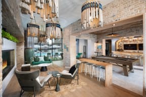 Clubhouse With Fireplace at Durham Heights, Houston, Texas