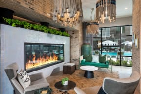 Clubroom With Fireplace at Durham Heights, Houston, TX