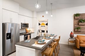 Gourmet Kitchen With Island at Durham Heights, Houston, Texas