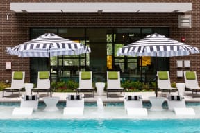 Lounge Swimming Pool With Cabana at Durham Heights, Houston, TX