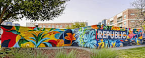 Wall with mural at Republic at Alamo heights, San Antonio