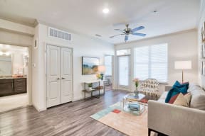 Modern Living Room at Seville at Clay Crossing, Katy, TX