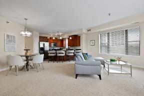 a living room with furniture
