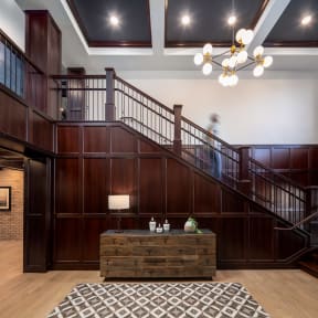 View of the lobby staircase at The Whitley.