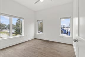 One and two bedroom apartment homes with large Windows at G at Market in Bentonville, AR