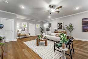 Two and three-bedroom townhomes featuring premium appliances, LVT flooring, garages, custom countertops, custom cabinetry and more at Hawthorne Grove in Rogers, AR