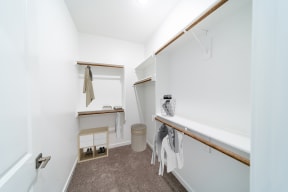 Spacious walk-in closet at Shadowbrooke Village in Rogers, AR