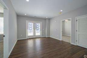 Living Room with hardwood flooring  at The Boulevard in Joplin, MO