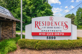 Property Signage at Residences at Grand Blanc Apartments - Grand Blanc, MI, Michigan