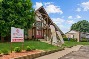 Leasing Center Exterior at Residences at Grand Blanc Apartments - Grand Blanc, MI, Michigan, 48507