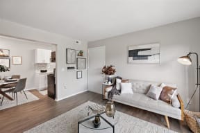 Living Room With Dining at Residences at Grand Blanc Apartments - Grand Blanc, MI, Michigan, 48507