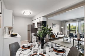 Kitchen And Living at Residences at Grand Blanc Apartments - Grand Blanc, MI, Michigan, 48507
