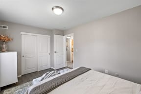 Bedroom With Closet at Residences at Grand Blanc Apartments - Grand Blanc, MI, Michigan, 48507