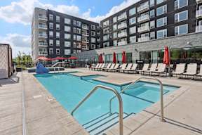 Outdoor pool and pooldeck  at The Mera, St Louis Park, 55426