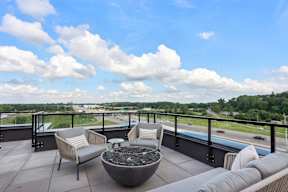 Rooftop Terrace Seatings and fire pits at The Mera, Minnesota