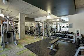 Be @ Axon Green  Large Fitness Center with Weight Machines and Dumbbells