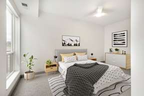 King-Sized Bedrooms with natural lights at The Mera, St Louis Park, 55426